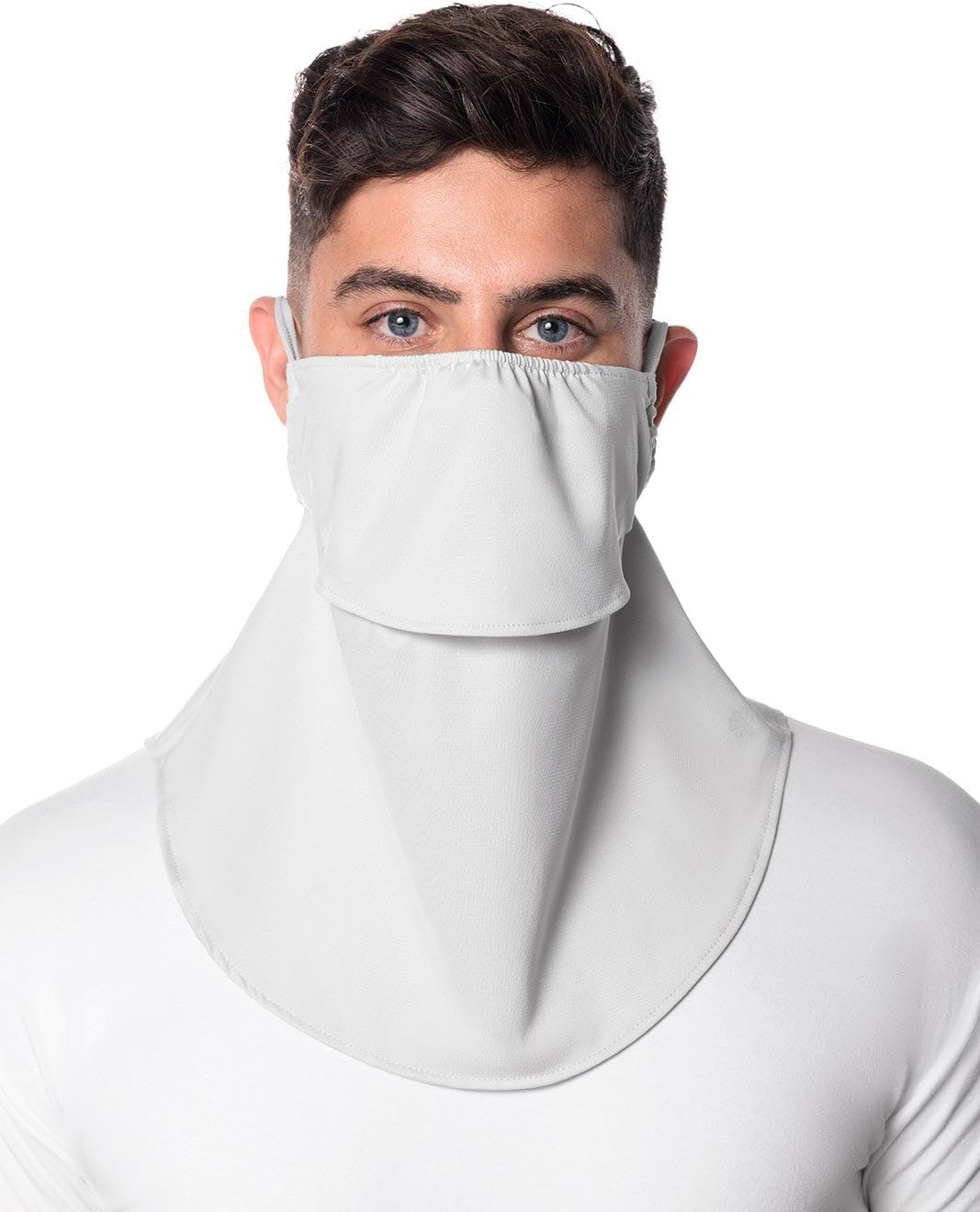 Coolibar UV Face Mask with Neck Coverage - UPF 50+ Sun Protection - Vermilion in Sleek Grey