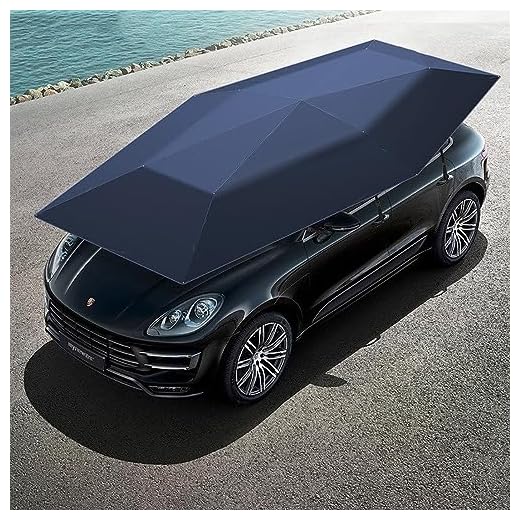 Guarda-chuva de guarda-sol para carro - Capa dobrável de guarda-sol para carro, guarda-chuva de carro de controle remoto totalmente automático,Com bateria removível,Blue4.2m
