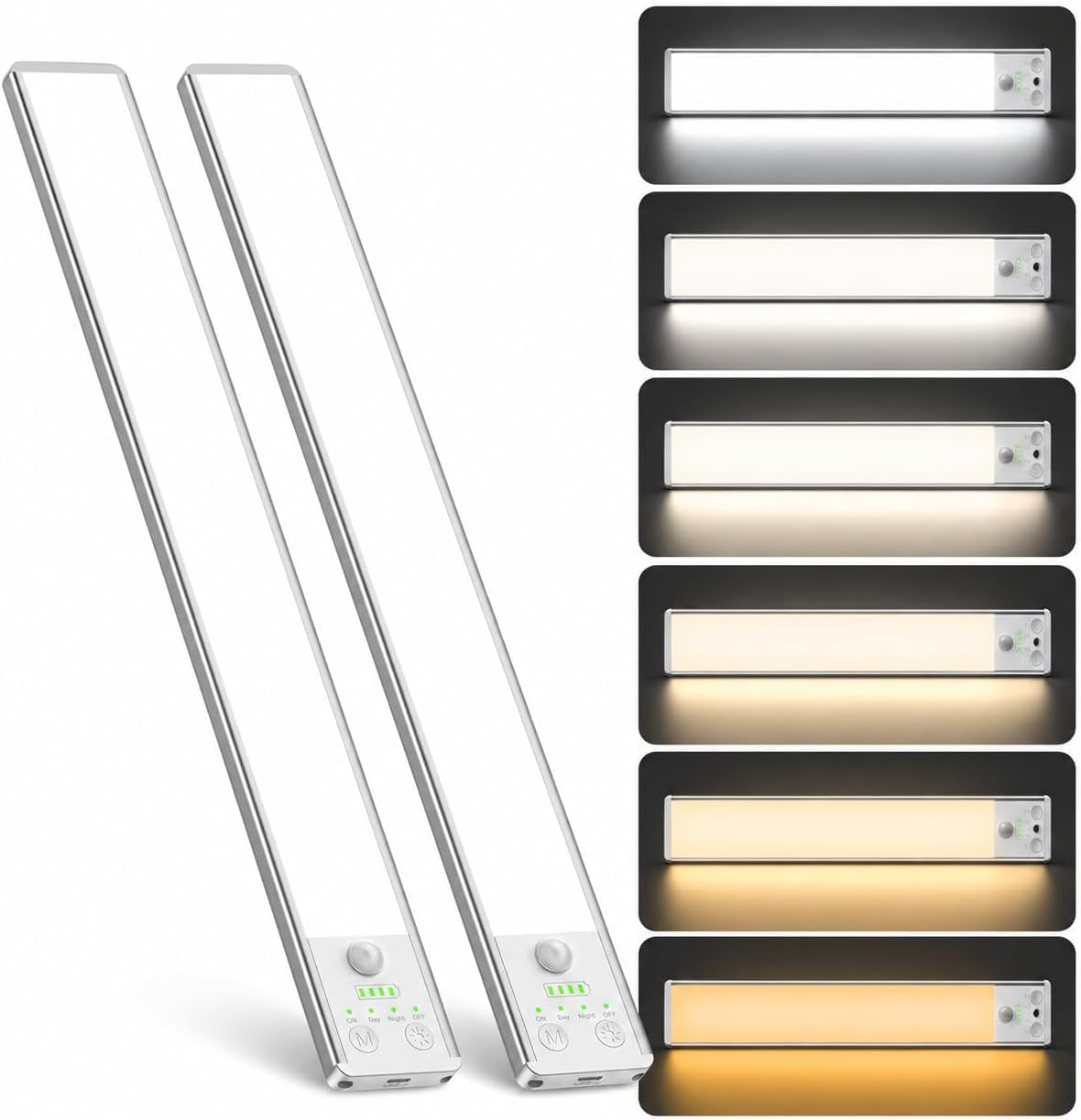 DiDiSky Under Cabinet Lights, 13 Inch Motion Sensor Lights, 56 LED Battery Operated Lights (7000K), Under Counter Lights for Kitchen, Cabinet, Closet