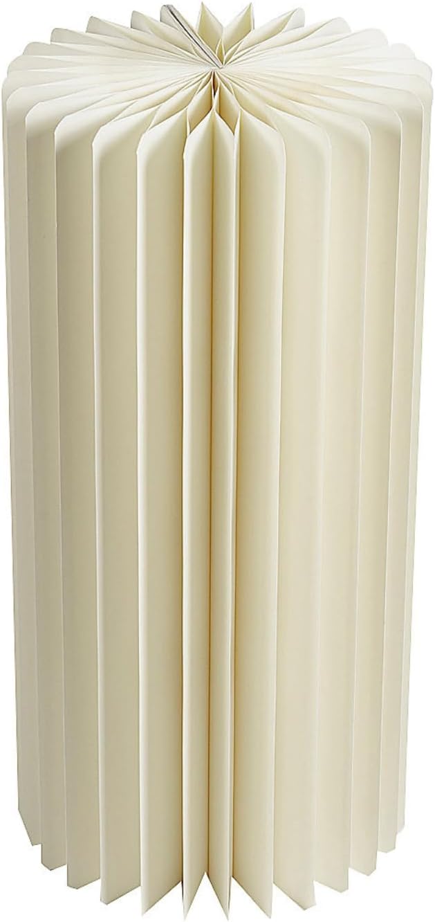 White Small Foldable Paper Circular Column Decoration - 11.75" x 23" (1 Pc.) - Perfect for Weddings, Galas, Proms, or Any Formal Event