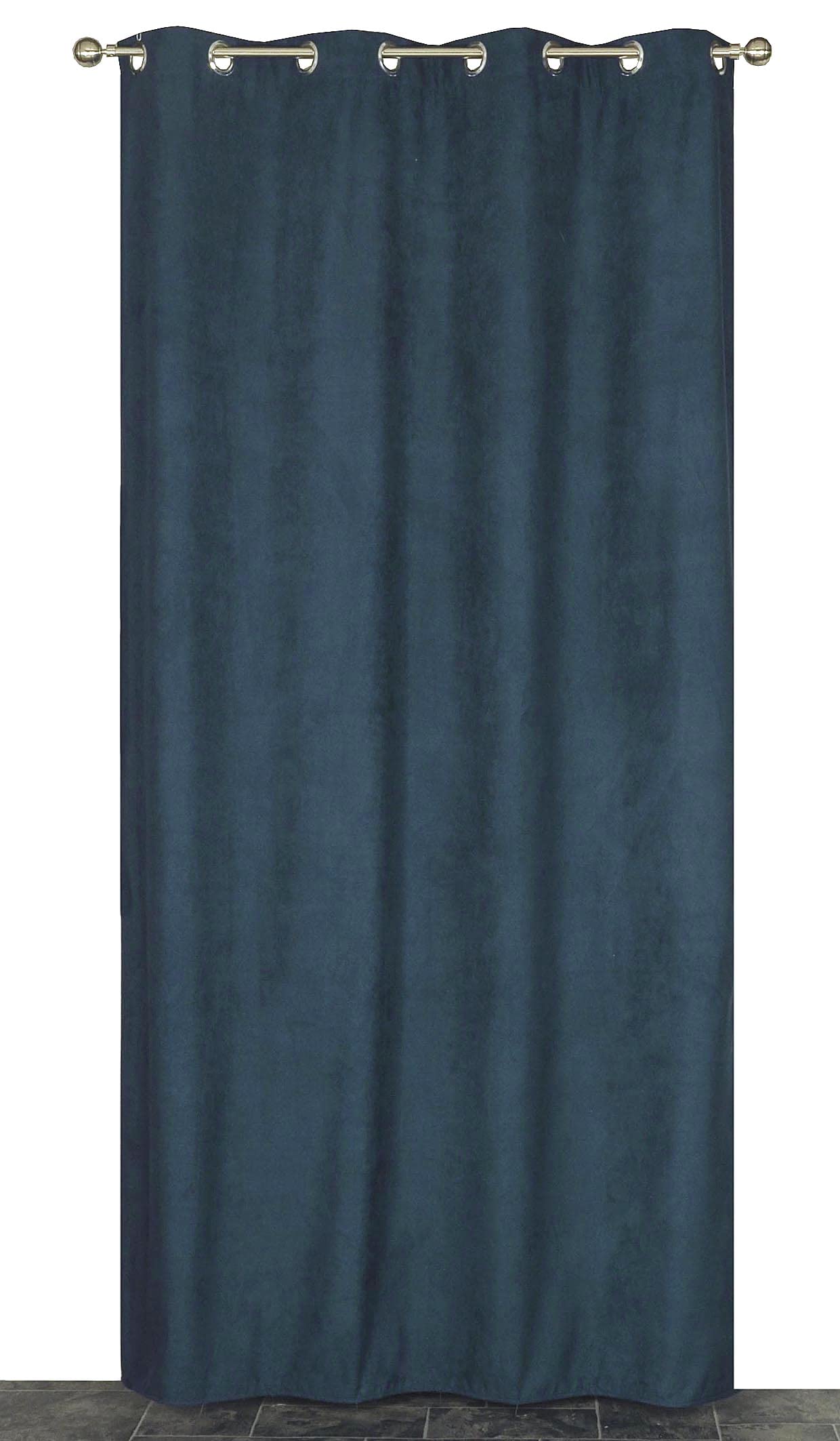Atout Ciel Rideau suédine Thermique doublé Polaire 140x240cm prêt a Poser, Bleu pétrole