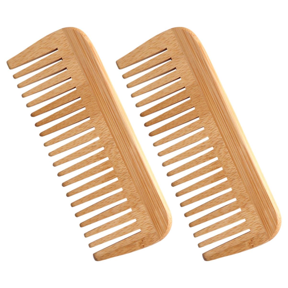 6 Pezzi Pettine in Legno massello pettini antistatici pettini districanti per Capelli Pettine con Manico pettini per Capelli Ricci Pettine per