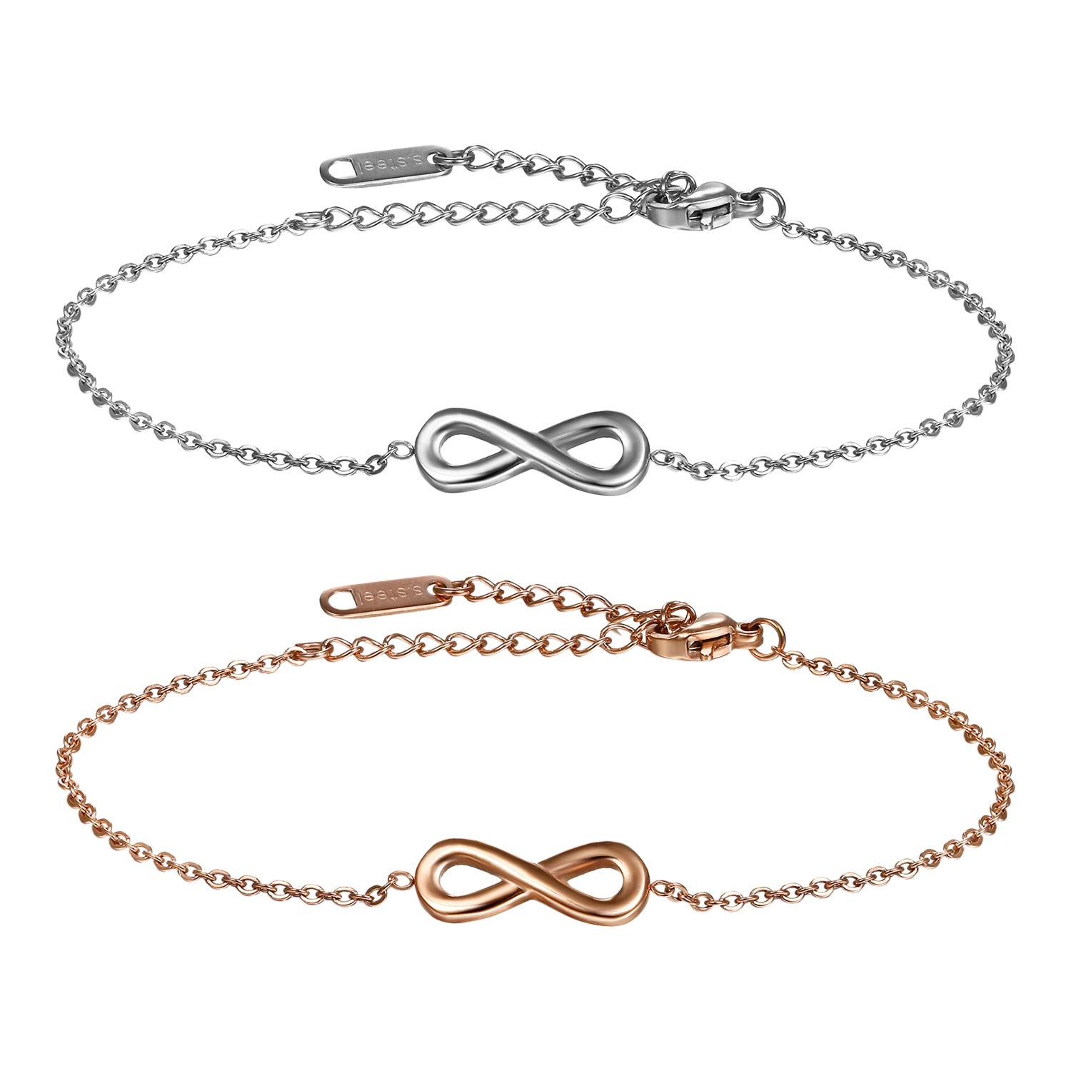 Bracciale in Acciaio con Pendaglio a Cuore e Lettera in Strass: Un