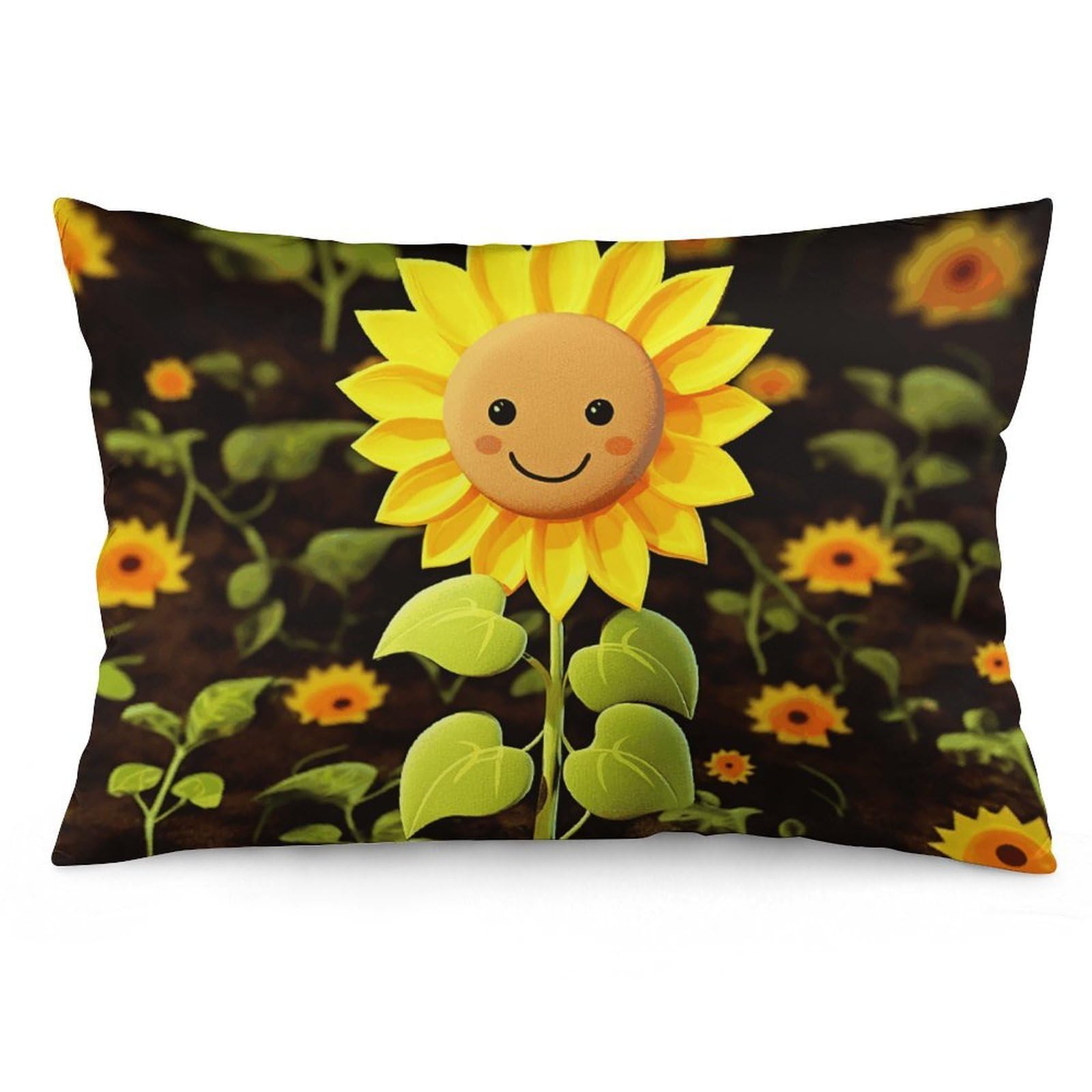 2 Pack Pillow Cases for Hair and Skin, Soft Breathable Pillow Case Covers with Hidden Zipper, Cute Sunflower Pillowcase 20"x30" Pillow Covers for Sleeping Gift