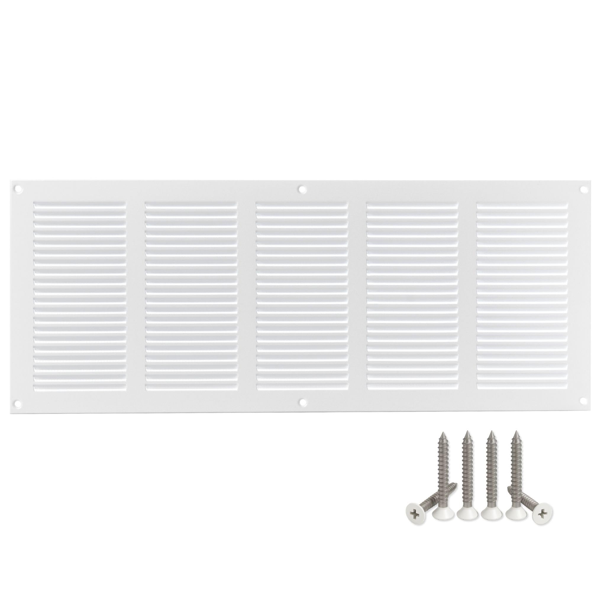 Lirast White 500X200mm / 20X8 Inch Metal Ventilation Grille - Air Vent Cover With Insect Mesh