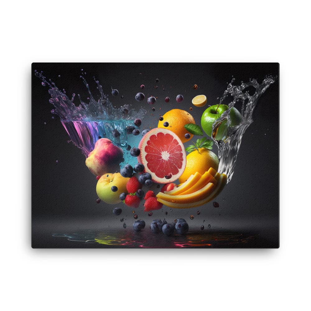 Art mural fruits exotiques crée une ambiance conviviale dans votre salle à manger