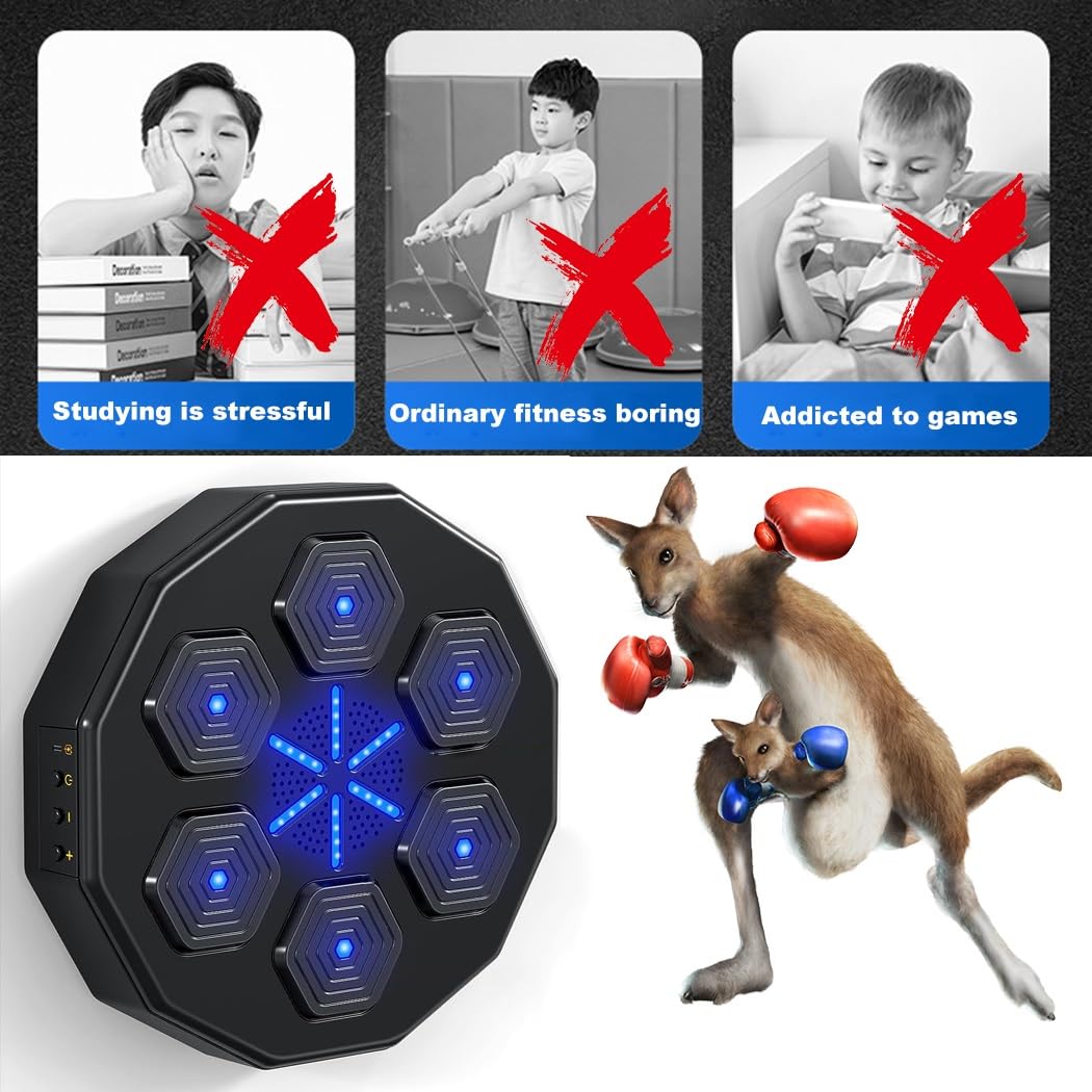 Intelligente Muziek Boksmachine Voor Volwassenen - Draagbare Bluetooth Bokstraining Met LED Licht