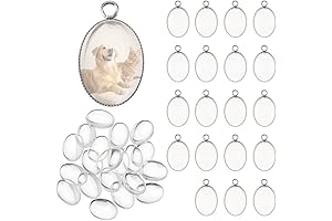 PH PandaHall 40Pcs Bezel Charm Pendant Trays for Jewelry Making with Cabochons