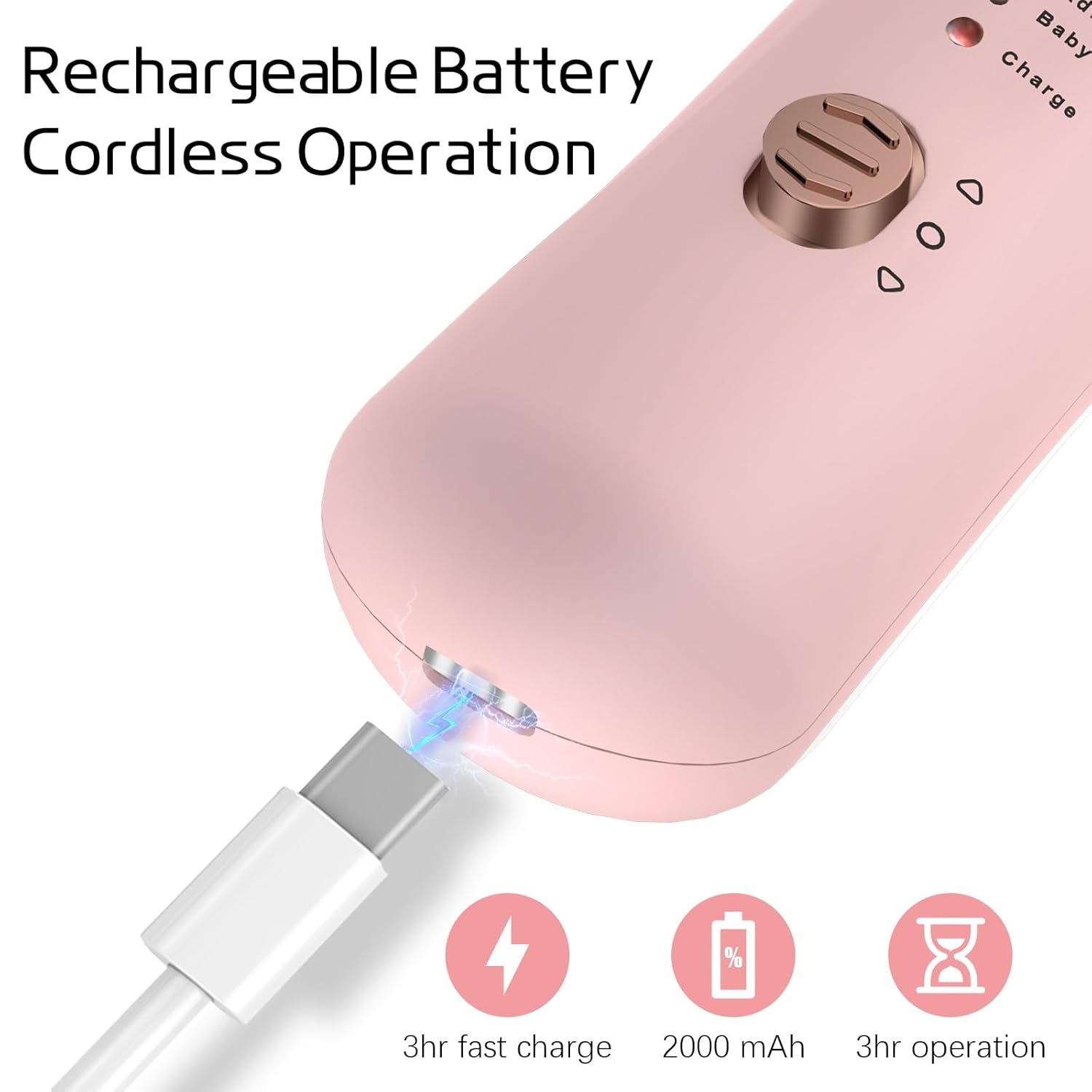Professional Manicure Pedicure Kit, Electric Nail File Set, Cordless Electric Nail Drill Machine, 5 Speeds Hand Foot Care Nail Drill for Thick Nail Toenail Cuticle with 9Pcs Drawing Brushes
