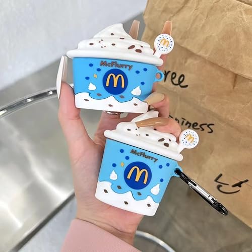 Miniatura 2 de Funda para AirPod Pro 2, bonita y divertida taza de helado Kawaii a la moda para AirPods Pro de 2ª generación 2022 lanzado en 2022 (azul) Azul,Rosado