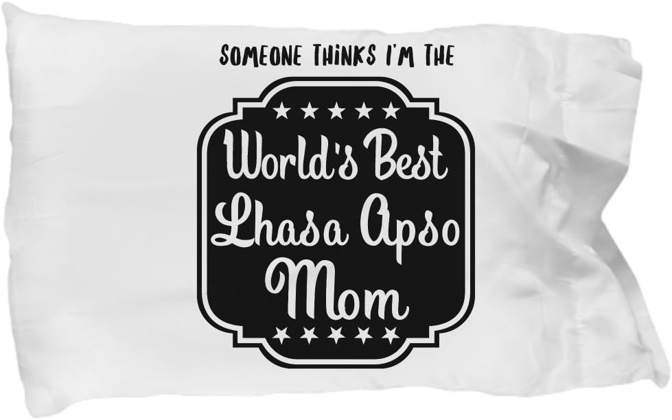Countertude Lhasa Apso Pillow Case, World's Best Mom, Great Dog Lovers Decor Gifts, Microfiber Pillow Cover