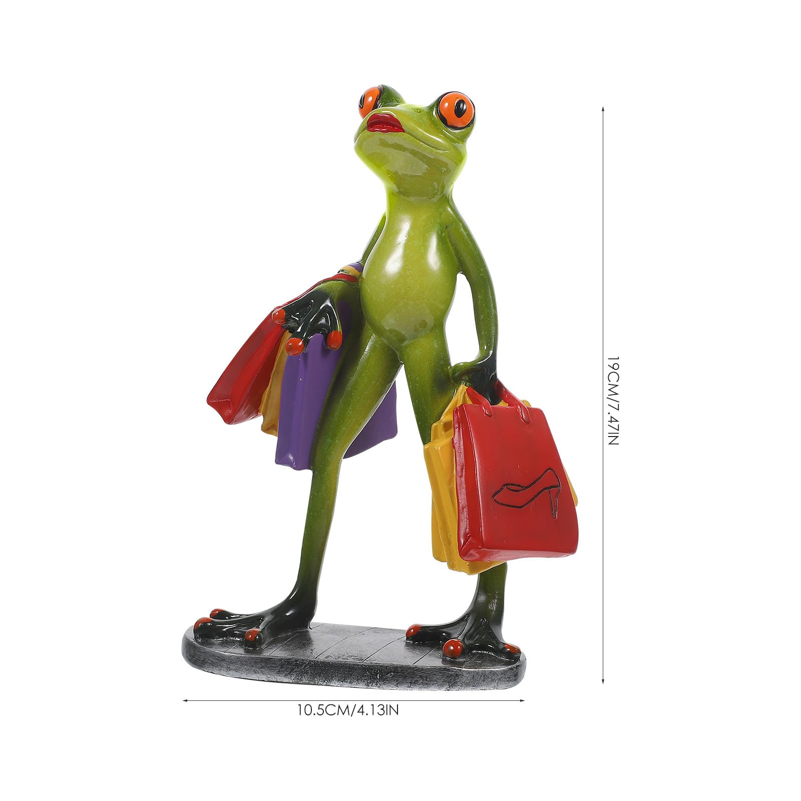 PACKOVE Scultura di Rana in Resina Verde 10,5x8x19 Cm, Decorazione Artigianale da Scrivania e Giardino, Ornamento Luminoso per Casa, Ufficio e Regalo Creativo