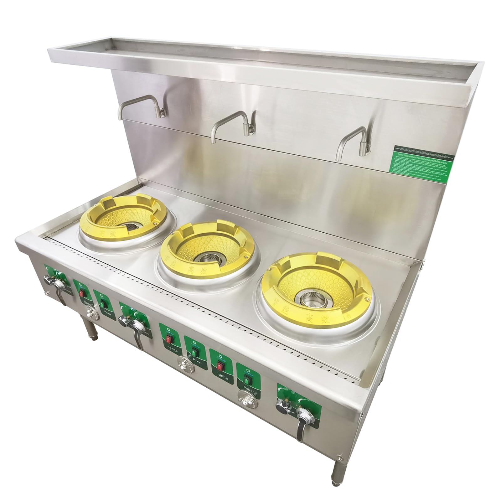 TECHTONGDA Commercial Gas Stove Chinese Wok Range Burner Stainless Steel 13