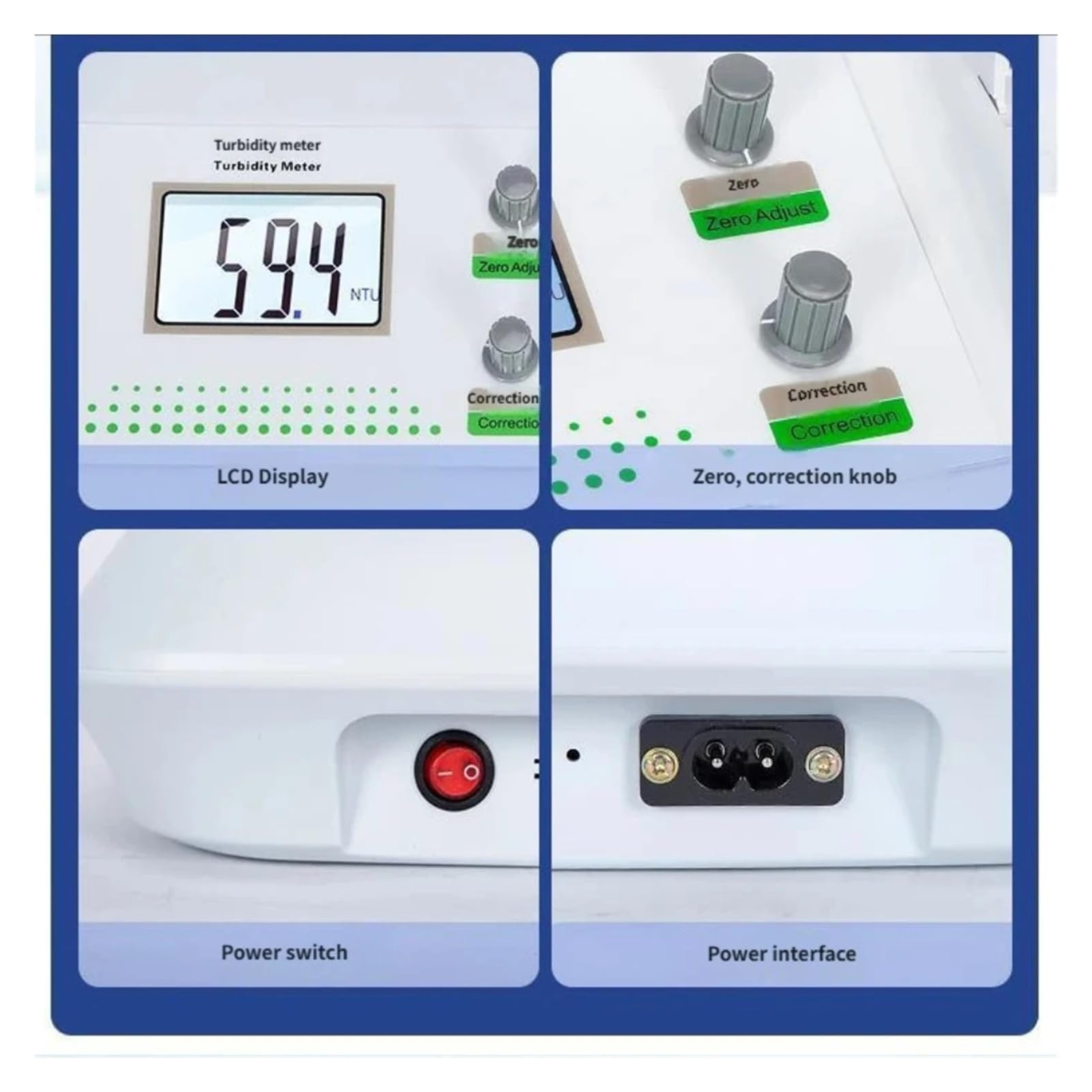 Turbidímetro de medidor de turbidez de luz dispersa de 90 ° de sobremesa con pantalla Digital LCD Probador de calidad del agua for lab Alta sensibilidad | WGZ-20S