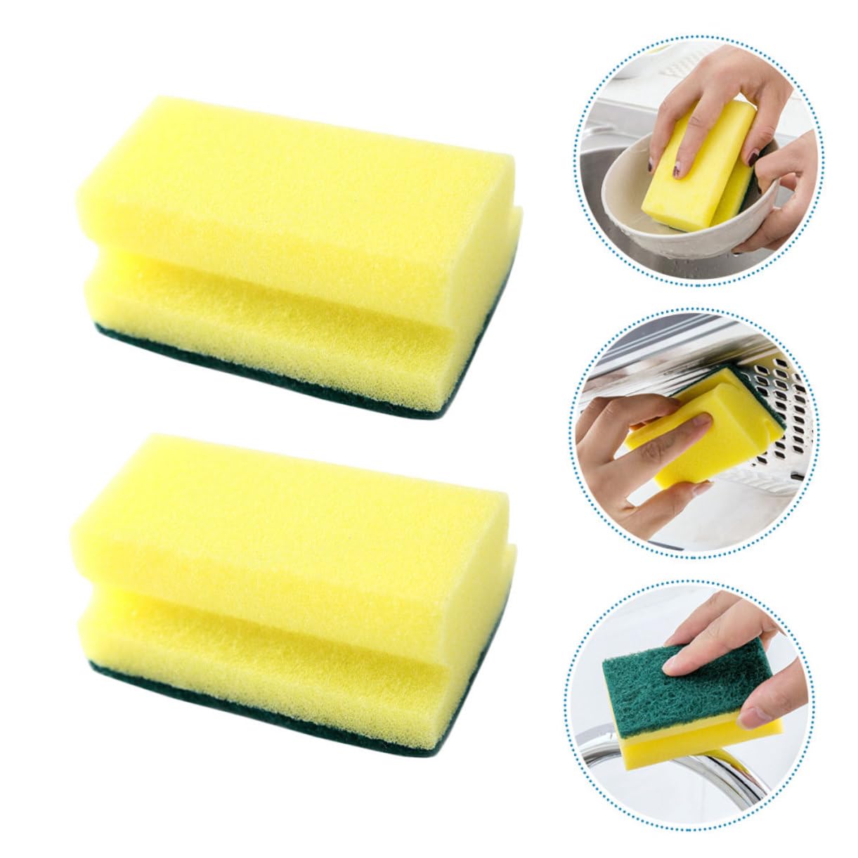 50pezzi Spugne Per Pulizia Cucina e Antigraffio Pad Multiuso Per Utensili e Piatti Riutilizzabili e Facili Da Lavare Per Pentole e Lavandini