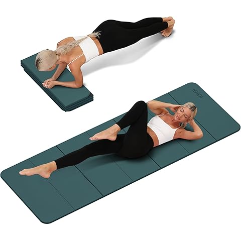 Foldable Yoga Mat Extra Thick 0.32 Inches Eco-Friendly POE Material, Non-Slip Desig...