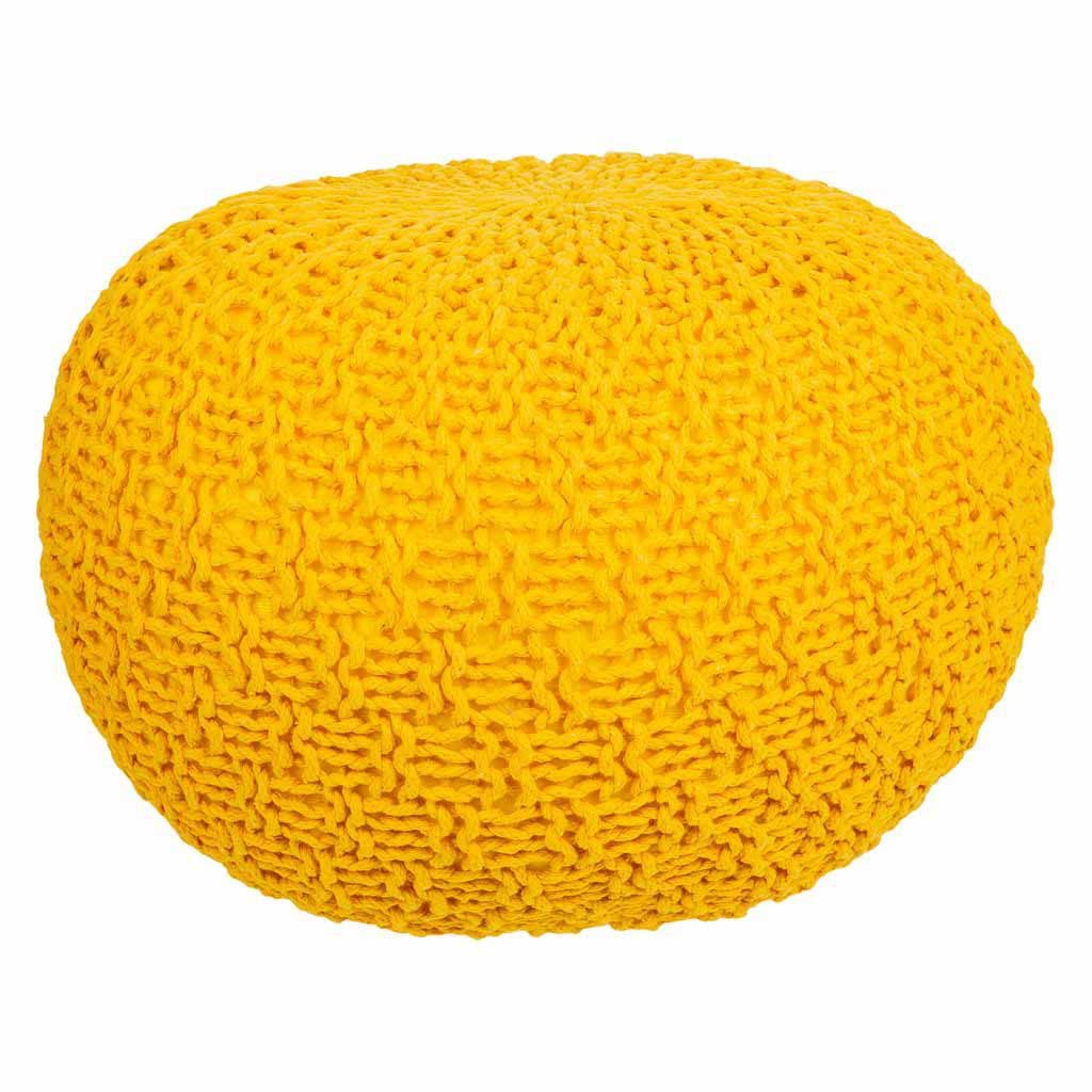 Pouf en coton tressé de salon pour assise basse et confortable