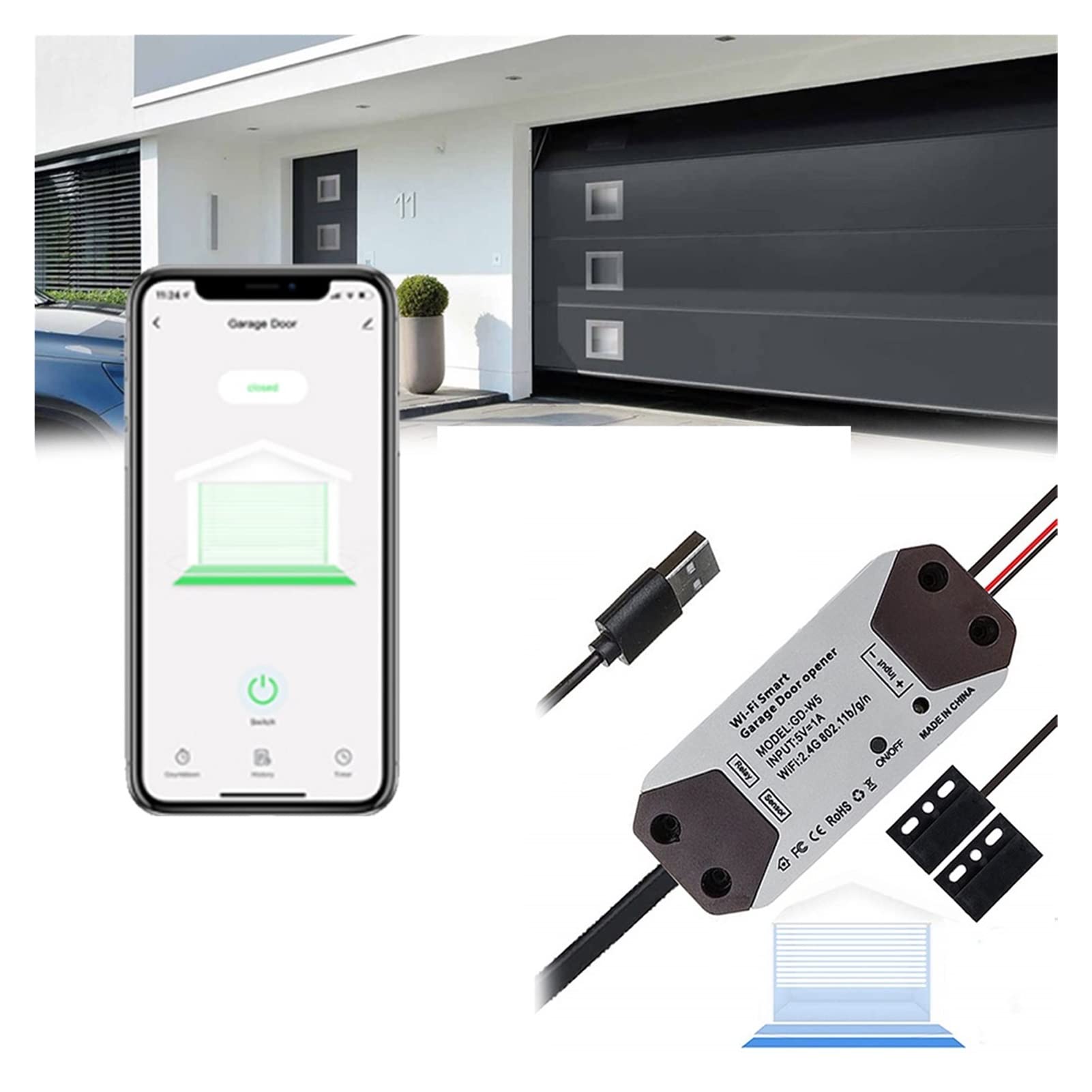 Smart Garage Door Switch واي فاي فتح باب المرآب باب البوابة الذكية تحكم الباب متوافق