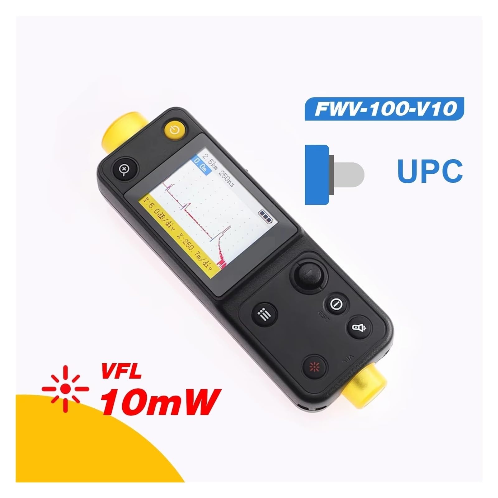 Détecteur De Défauts Optiques Avec Écran LCD, Mini Localisateur Visuel De Défauts OTDR, Testeur De Point D'arrêt De Fiber Optique À 20KM Facile à lire(UPC Port)
