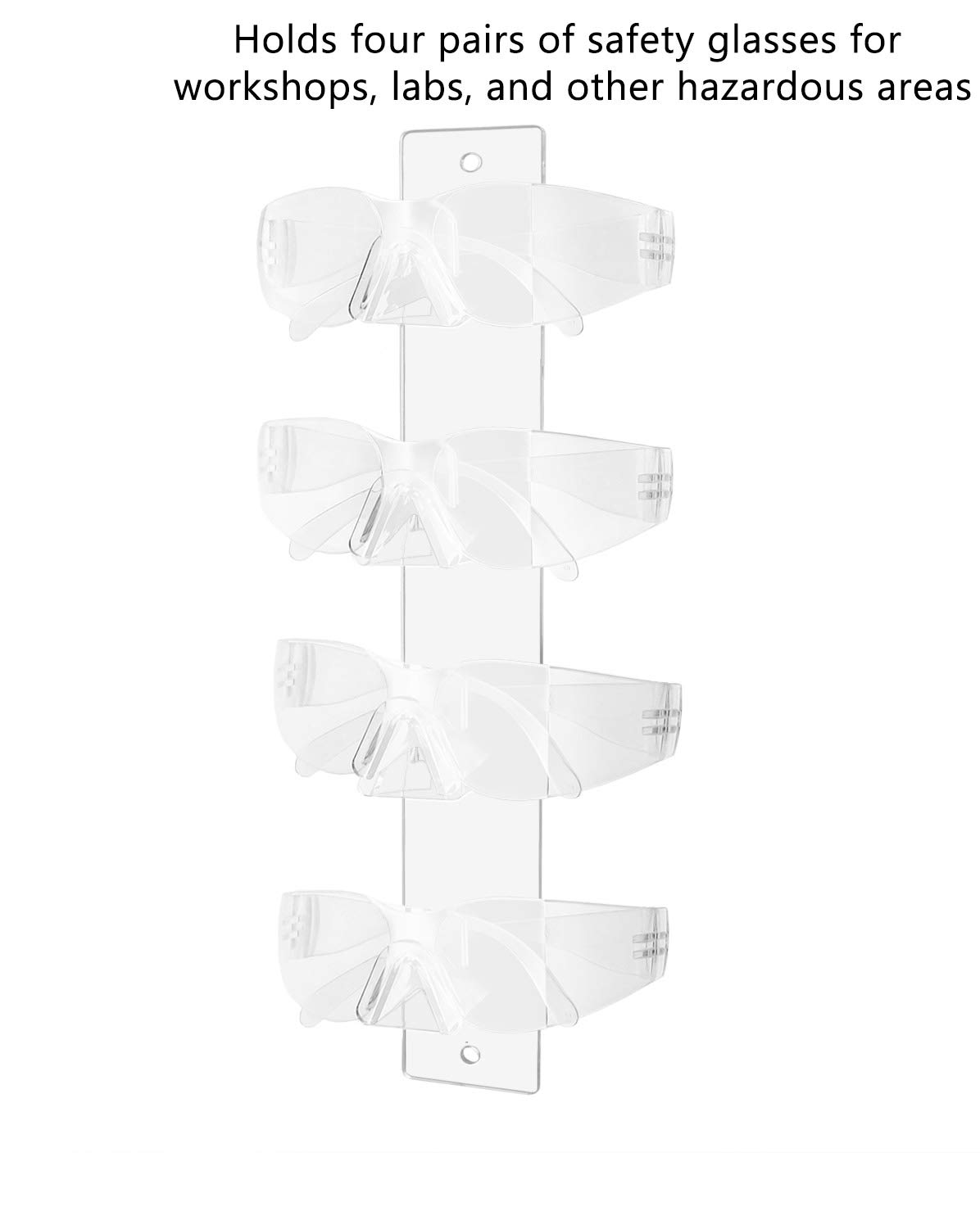 Marketing Holders 12 Pack Glasses Holder Holds 4 Pair Clear Acrylic Wall Mount with Hanging Hardware Retail Stores Eyeglasses Storage Sunglasses Organizer Bifocal Display Space Saver