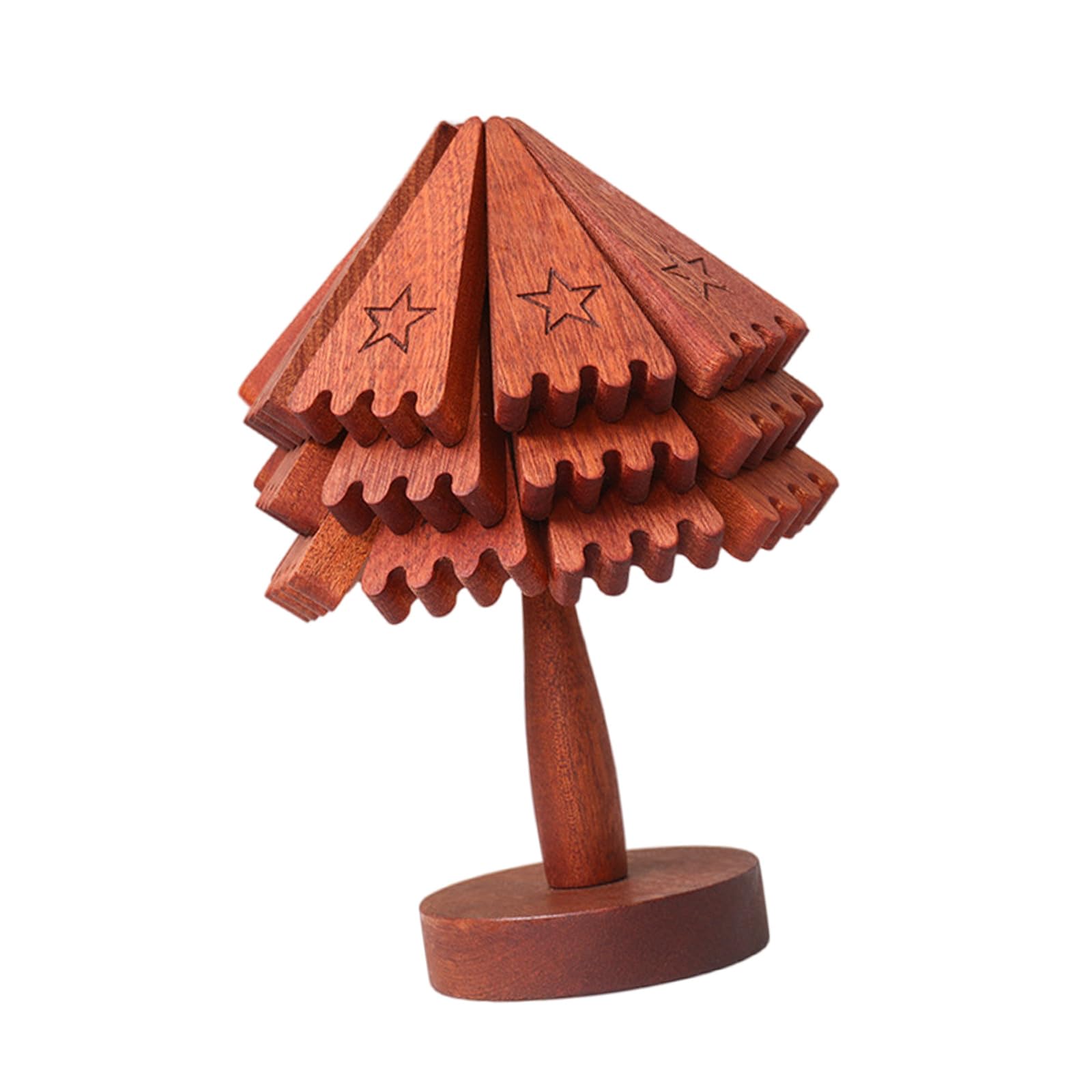 3Pcs Drink Coasters Table Mats Christmas Tree Shape Nonslip Table Decors Wood Texture Pad Suitable for Kitchen Use Coffee Coasters