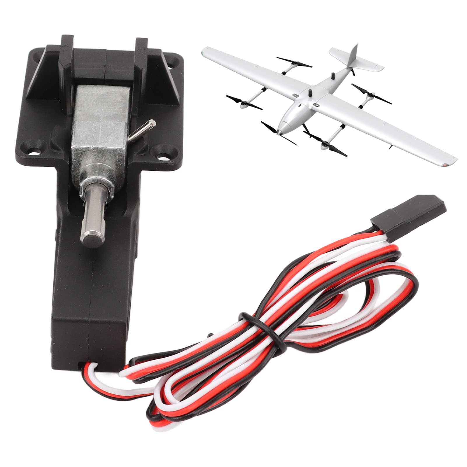 Tren de Aterrizaje Electrónico RC Aleación de Aluminio Duradera con Protección contra Sobrecorriente para Aviones de ala Fija Negro