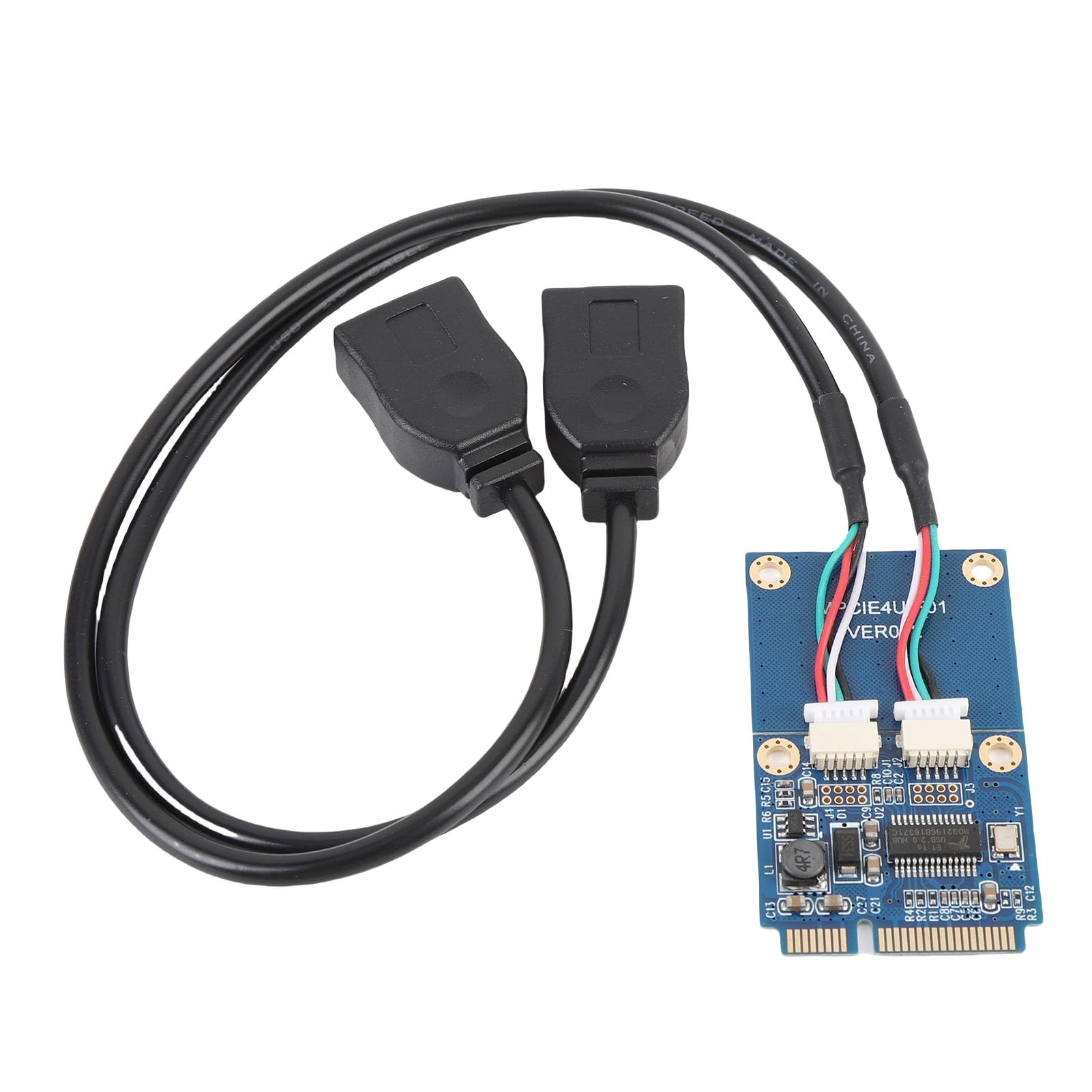 Dpofirs MPCIe to USB 2.0 Adapter Card, Dual Port USB Expansion Card for Laptop, High Speed Data Transfer, Easy Installation, Stable Performance