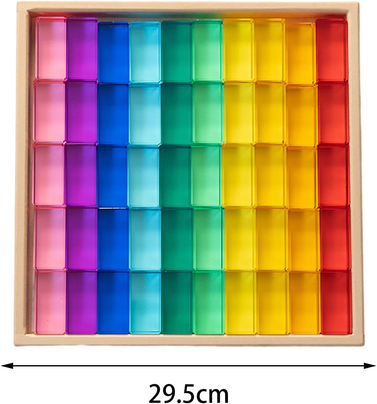 Stacking Game Rainbow Acrylic Gemstone Cubes Ideal Gift Building Blocks Cube Blocks Set for Birthday Boy, 100pcs