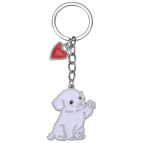WEWAYSMILE Llavero Para Perro, Llavero Metal Para Perros Pequeños, Lindo Llavero Metal Para Cachorros, Para Decoración Etiqueta Coche Regalo Personalizado - Caniche