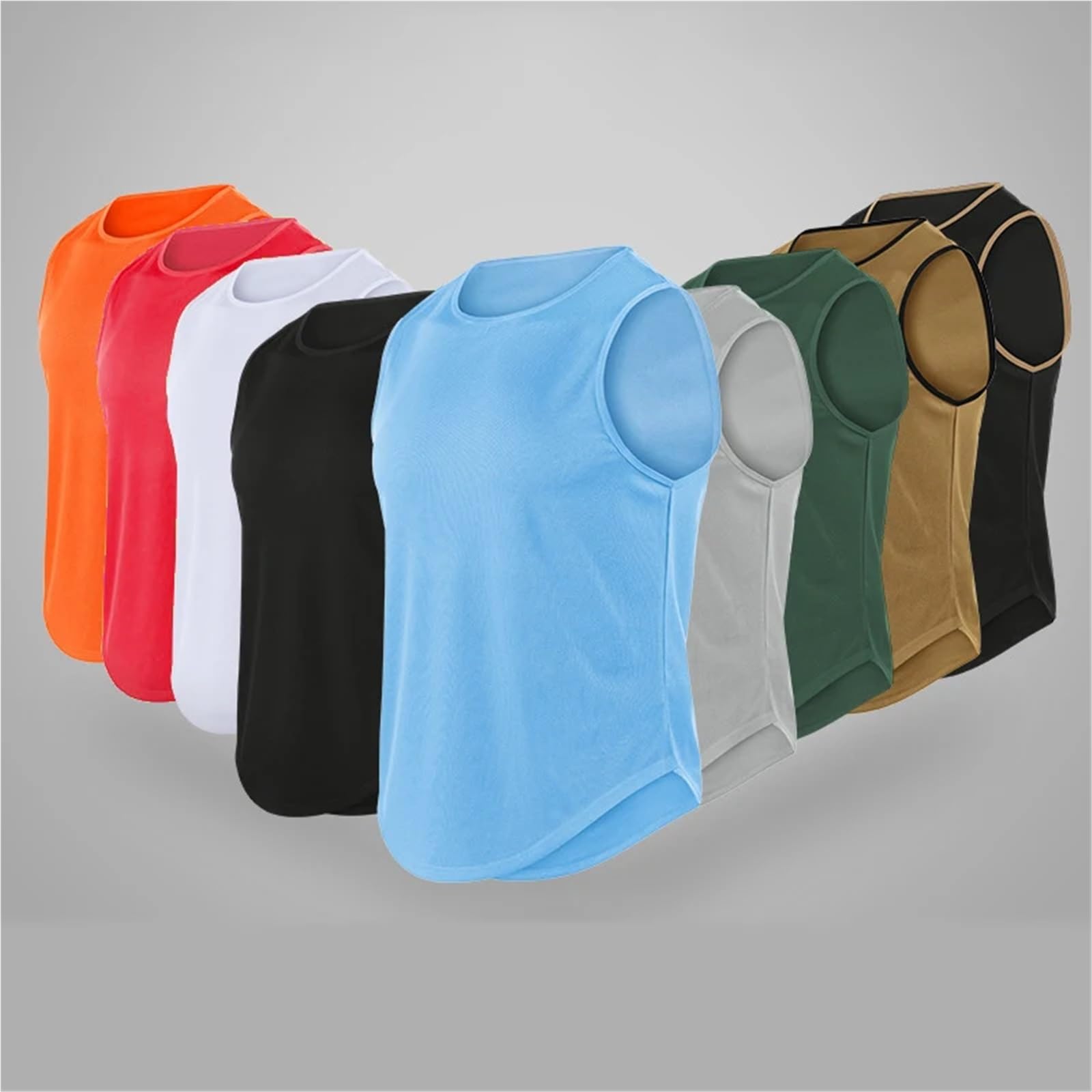Canottiere Uomo Confezione da 5 Canottiere Sportive ad Asciugatura Rapida for Uomo, in Rete, Senza Maniche, for Allenamento in Corsa, Basket, Fitness, Larghe(Blue,XL)