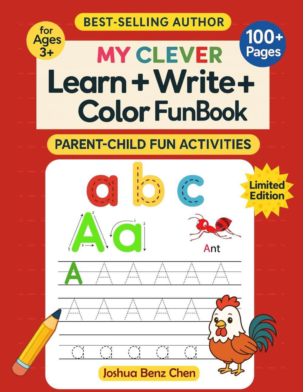 Learn Write and Color Funbook: Trace and Learn Letters for kids: Preschool writing Workbook with Sight words for Pre K, Kindergarten and Kids Ages 3 plus.