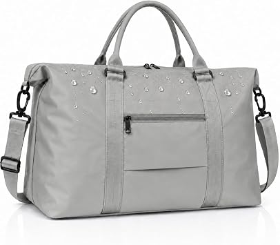 Travel Duffle Bag, Weekender Travel Bag Men Small Gym Bag for Women, Hospital Bag for Labor and Delivery, Overnight Bag Luggage Bag with Trolley Sleeve, Airplane Travel Essentials for FlyingGrey