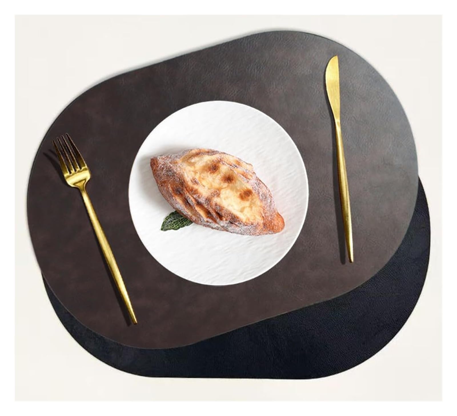 Place Mats Oval Faux Leather Placemats Set of 2