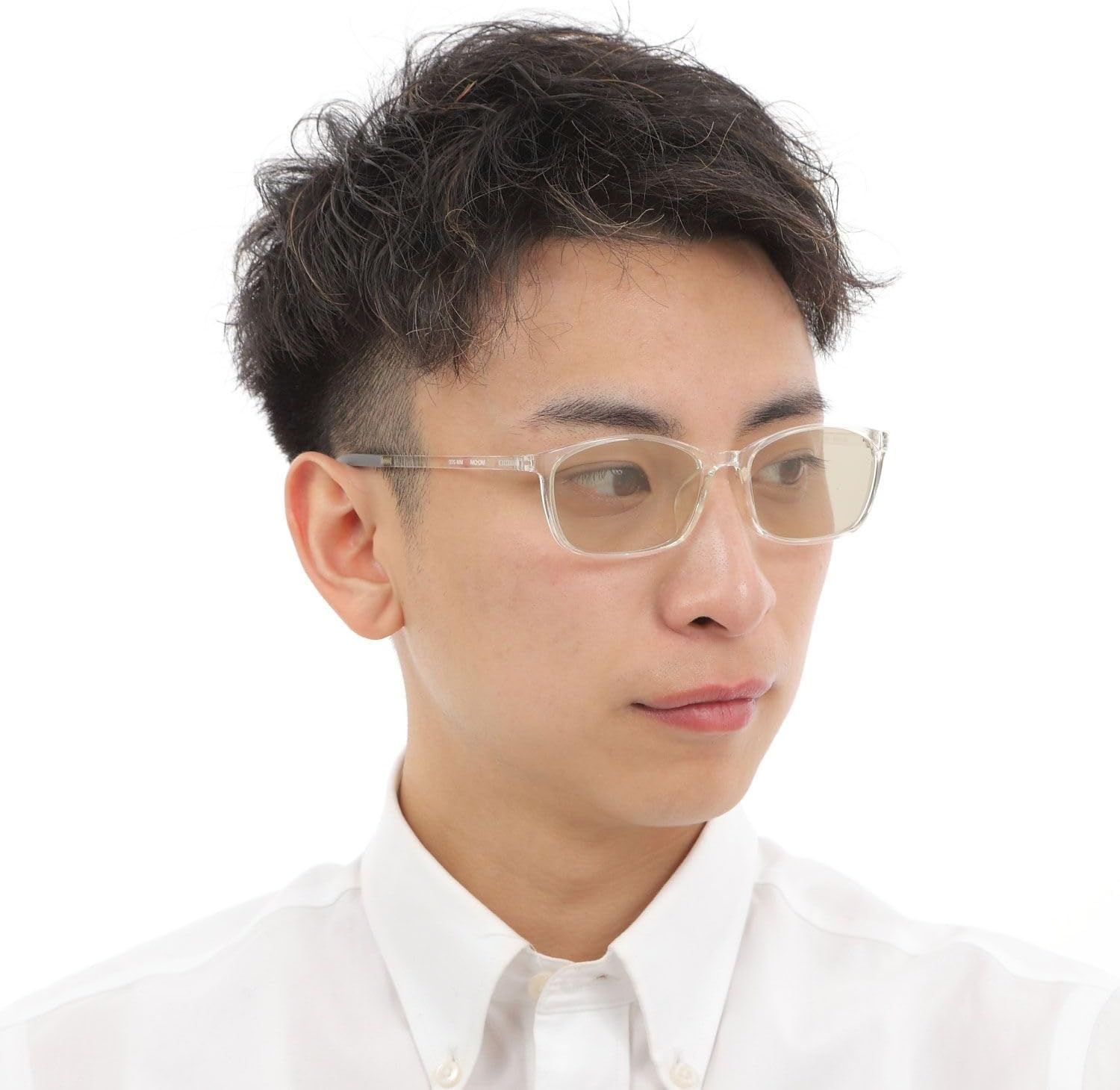 [MOOM] 薄いブラウンカラーレンズの度付きメガネ スクエアスタイル/フェアブラウン25％ MM-200-NS-fabr25-pa