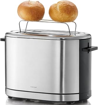 WMF Lono Ekmek Kızartma Makinesi, 2 Dilim Kapasiteli, Çift Hazneli, Büyük ve XXL Dilimler İçin Uygun, Ekmek Isıtma Aparatlı, 7 Kızartma Seviyesi, 900 W, Mat Paslanmaz Çelik