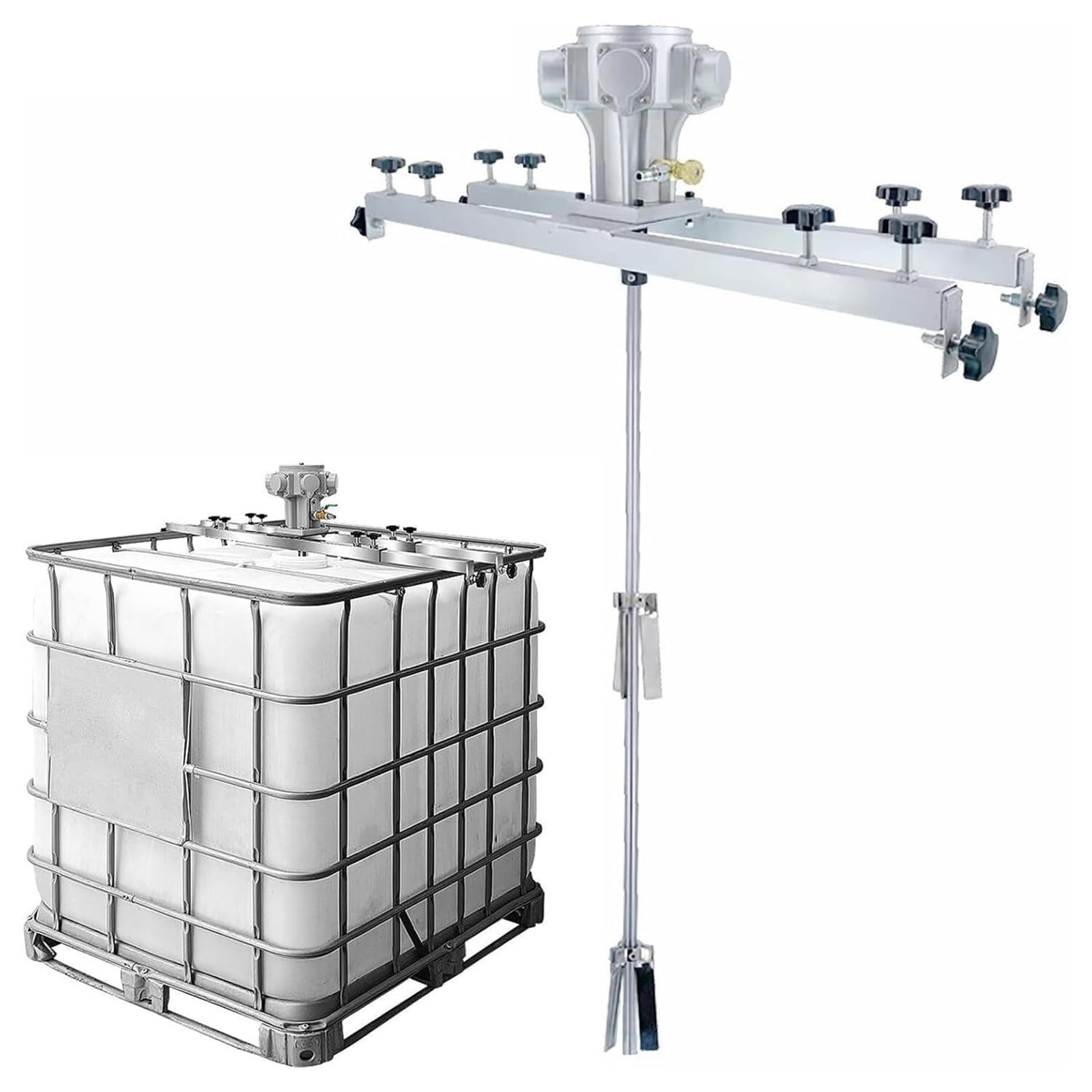 SBCGFY Air Agitator For Ibc Tank, 1 Ton/1000L 1Hp Pneumatic Paint Mixer With Folding Propeller, Paint Stirring Machine, For Viscous Liquid