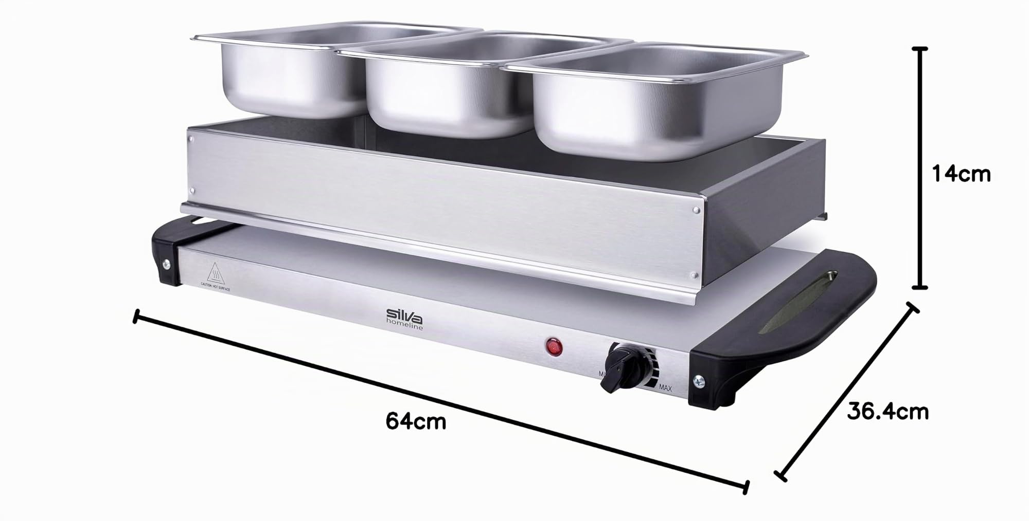 Stay Hot SH 4.1, XXL, scaldabagno 2 in 1, 200 Watt, soluzione ideale per buffet, feste e cene in famiglia, capacità 7,5 l