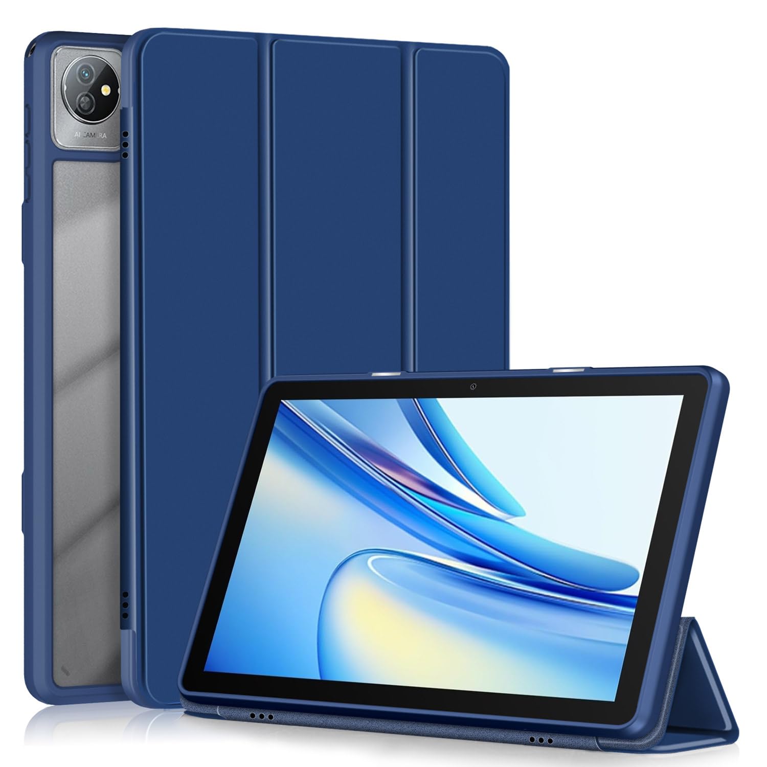 TOPCASECase for Blackview Tab 70/Tab 8/Tab 30 Tablet 10.1 Inches, Ultra Leather Stand Protective Case with Auto Sleep/Wake Function Cover for Blackview Tab 70 WiFi 10.1 Inches, Dark Blue