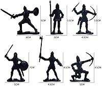 Vista 4 de 60 piezas de soldados medievales figuras militares de juguete de soldados romanos antiguos figuras estatuas edad media infantería del ejército