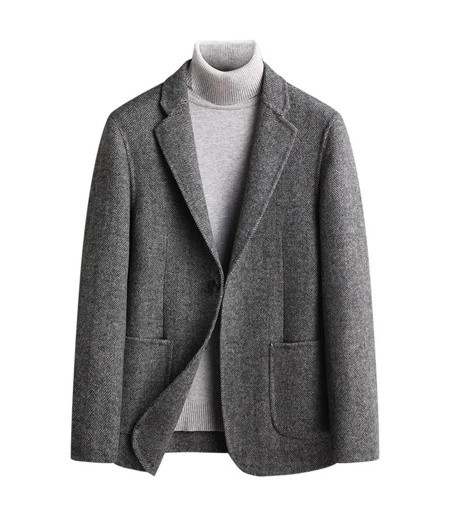 Amazon | [JINLUN] ヘリンボージャケット メンズ ウールジャケット