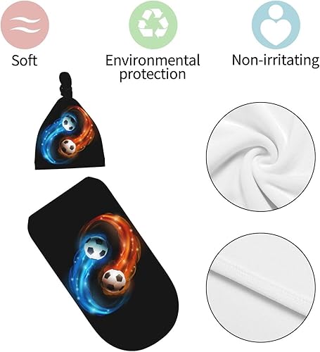 Miniatura 7 de Manta para envolver con pelota de fútbol para recién nacido, con juego de gorro, saco de dormir suave para bebé, elástico y ajustable, mantas de