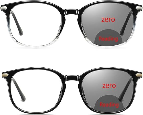 Paquete de 2 gafas de sol de transición fotocromáticas de lectura para mujeres TR90 cuadrado bifocales presbicias paquete de valor