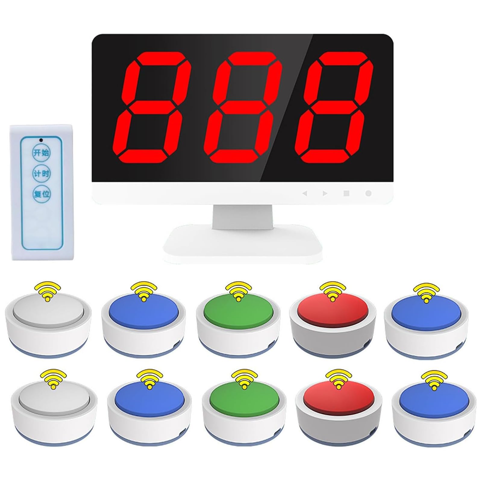 Sistema wireless a quiz con 10 cicalini e monitor, risposta multi-modalità per spettacoli di gioco, concorsi scolastici e quiz per feste