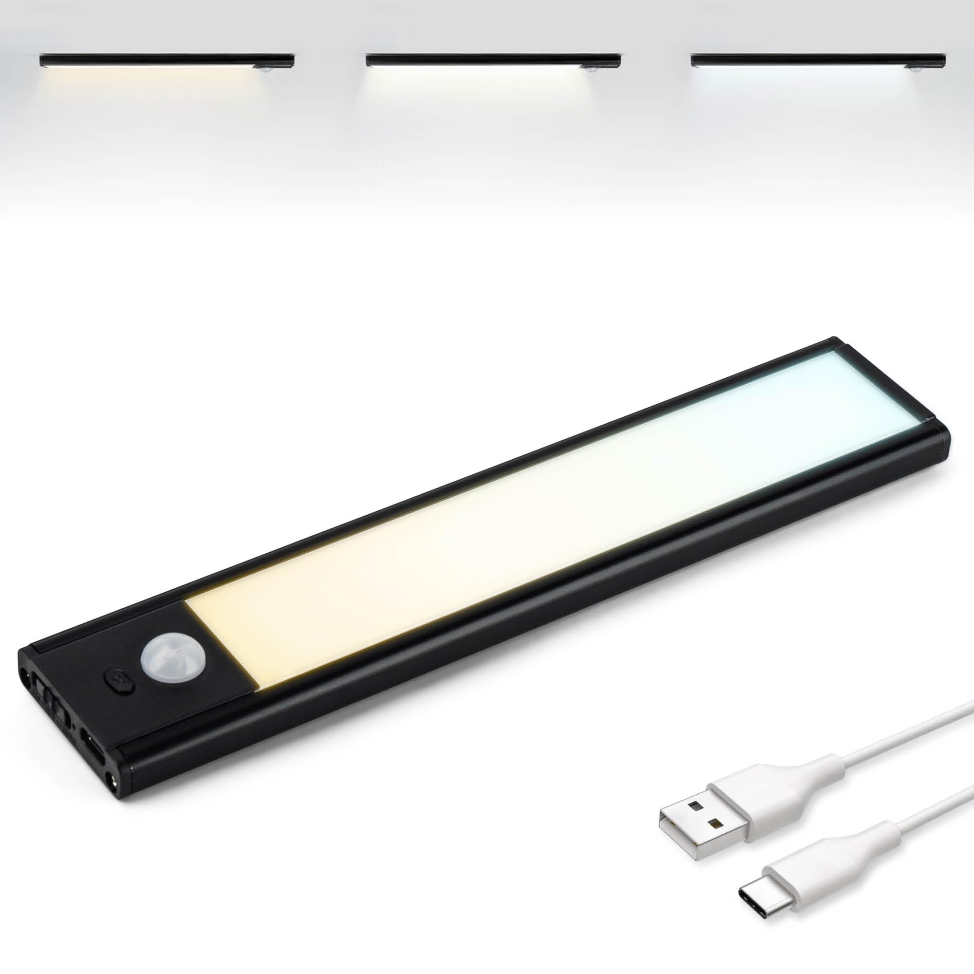 MERTTURM LED Kastverlichting Oplaadbaar met Afstandsbediening, 1200mAh Nachtlampje, Onderkast Licht met 3 Kleurtemperaturen/Timing, voor Onder Kasten, Keukenkasten, Displayrek (zwart 3-pack