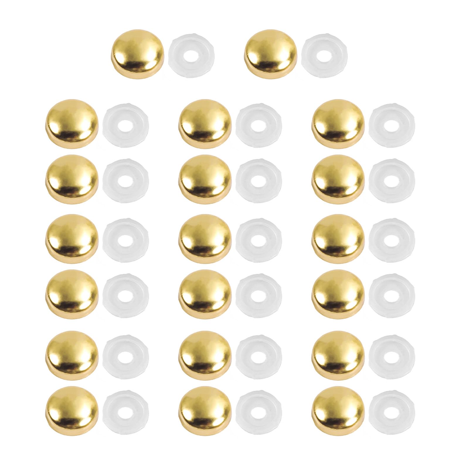 Tsophreniq Gold 20Pcs Decorative Screw With Caps 16Mm Glass Screws Caps Decorative Nails Glass Fixing Screws Washers Enduring Screw With