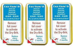 Reusable Dehumidifiers Dry-Brik® II 3-Pack Blocks: Protect Hearing Aids, Camera Lenses, Guns, Ammo