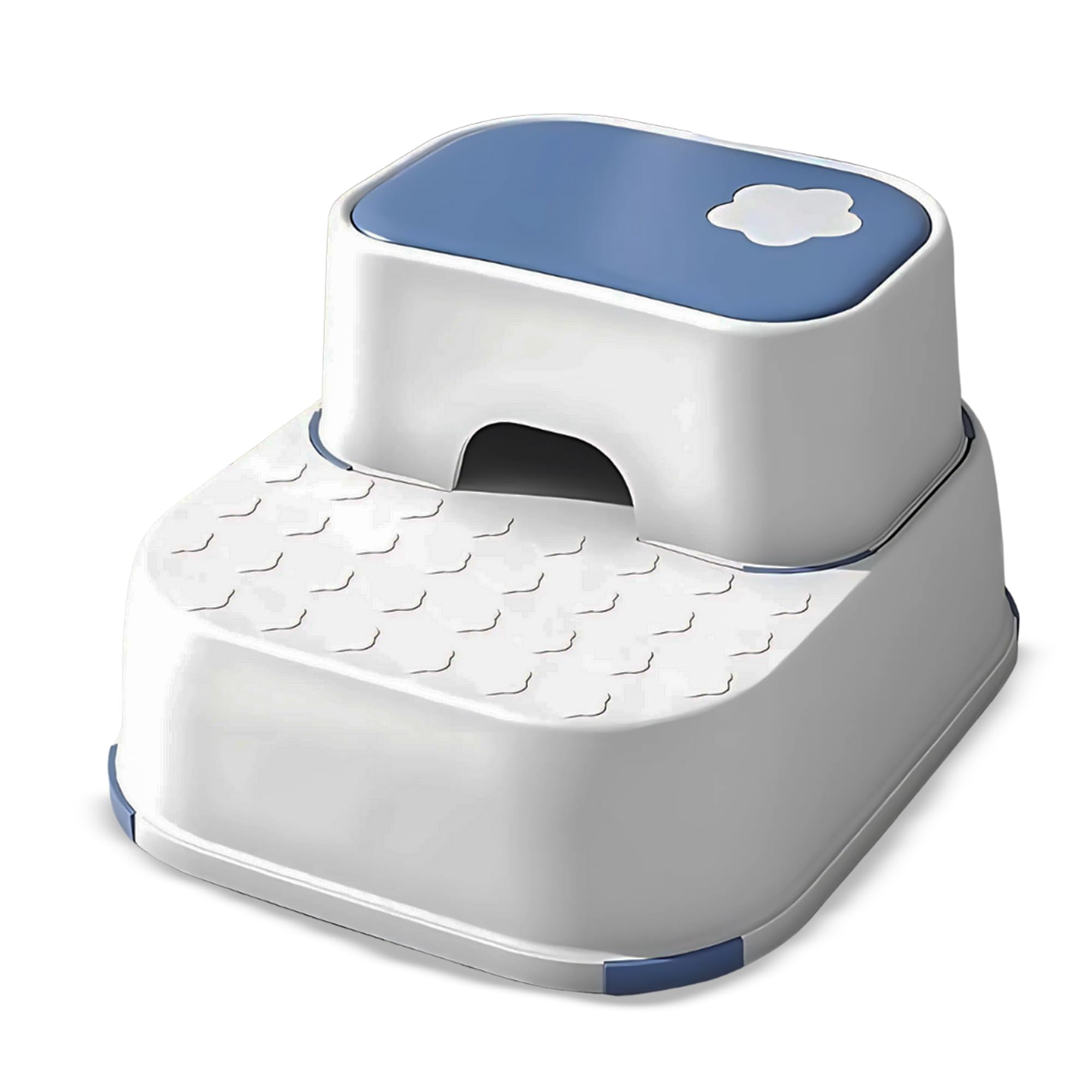 Homion Blue/White Step Stool Kids Foot Step Up - Sturdy Strong Anti Slip Toddlers Potty Training Kids Stool ()