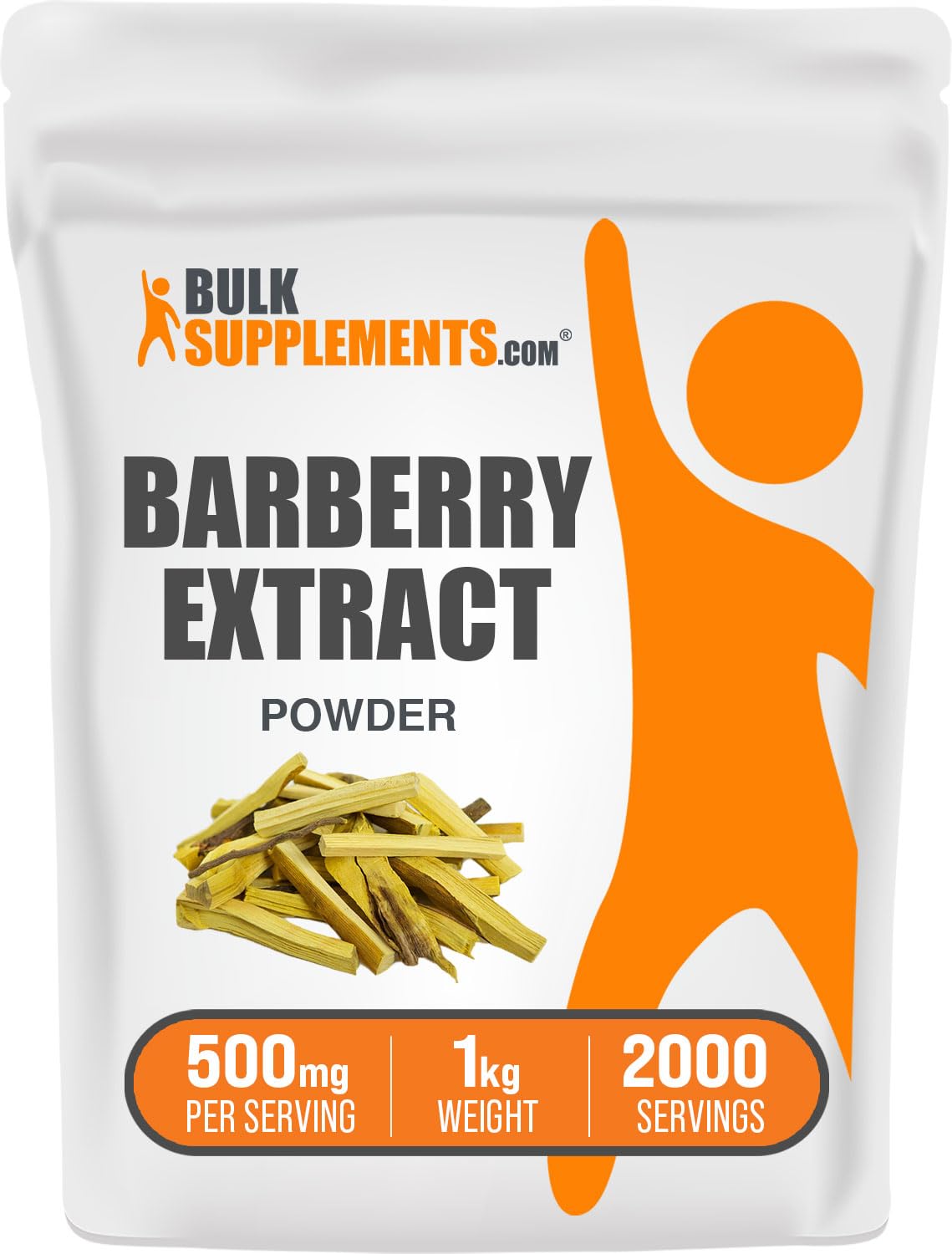 BulkSupplements.com Barberry Extract Powder - Berberine Supplement, from Barberry Root & Bark - Soy Free - 500mg per Serving, 2000 Servings (1 Kilogram - 2.2 lbs)