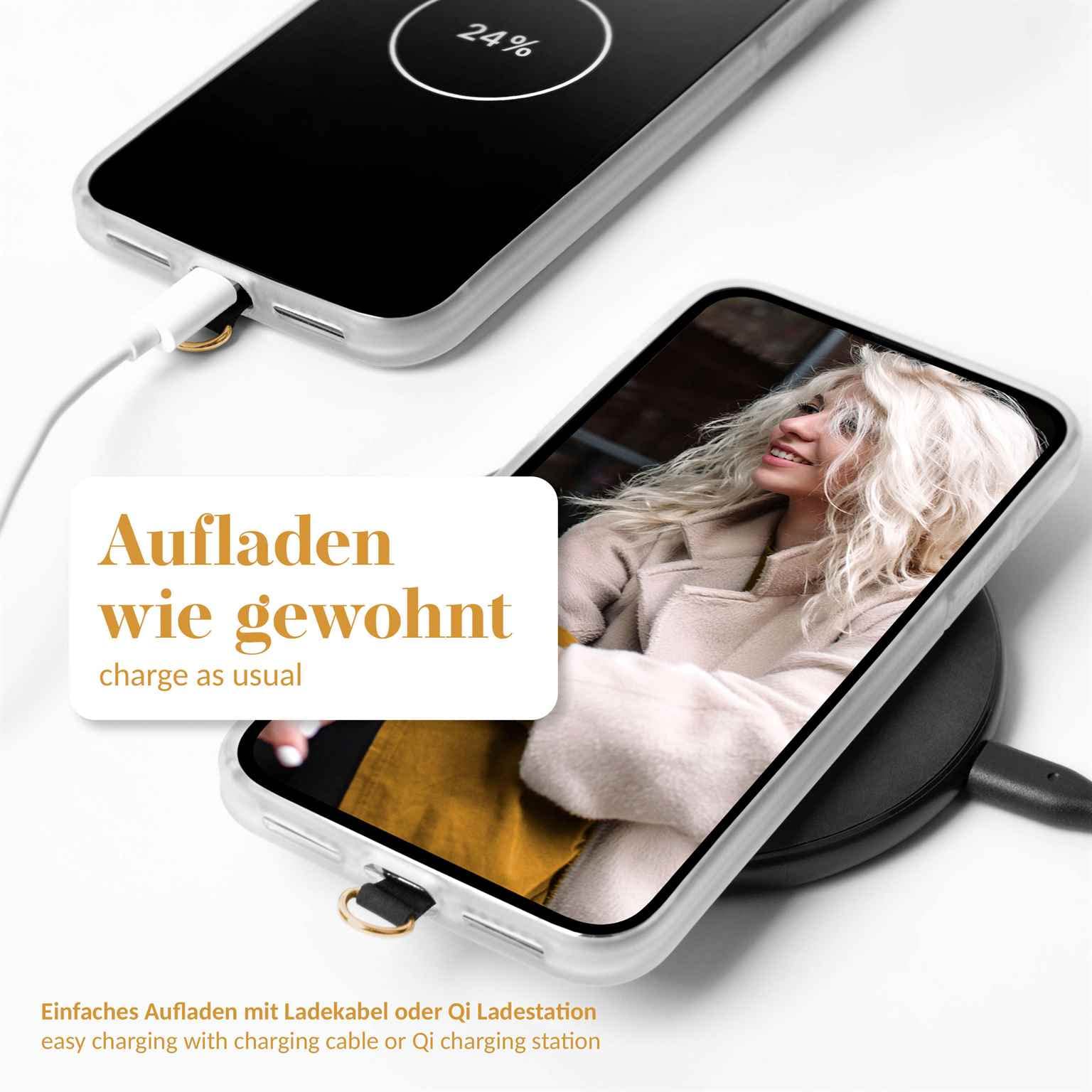moex Collana per Cellulare Compatibile con Huawei P20, Custodia con Cinturino Regolabile in Oro