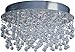 ET2 E20794-20 Cascada 18-Light Flush Mount, Polished Chrome Finish, Crystal Glass, GU10 MR16 Halogen Bulb, 50W Max., Dry Safety Rated, 2700K Color Temp., Standard Dimmable, Natural Fiber Shade Material, 1760 Rated Lumens